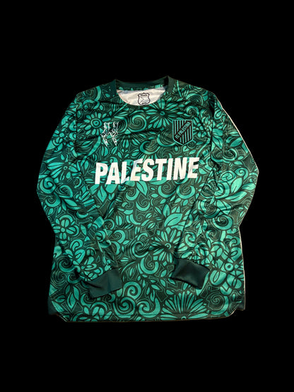 Kneecap x Palestine dark green long sleeve jersey