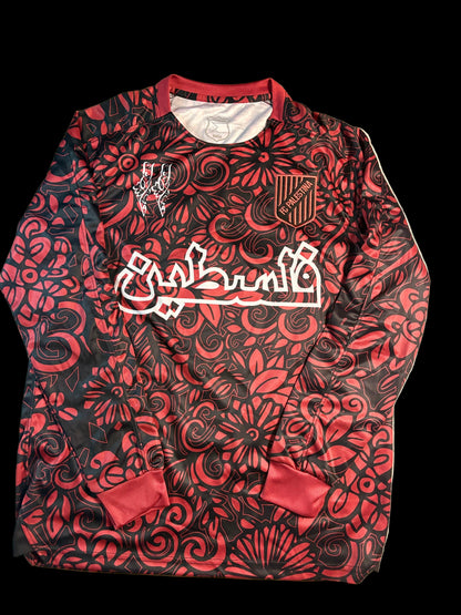 Kneecap x Palestine long sleeved red jersey