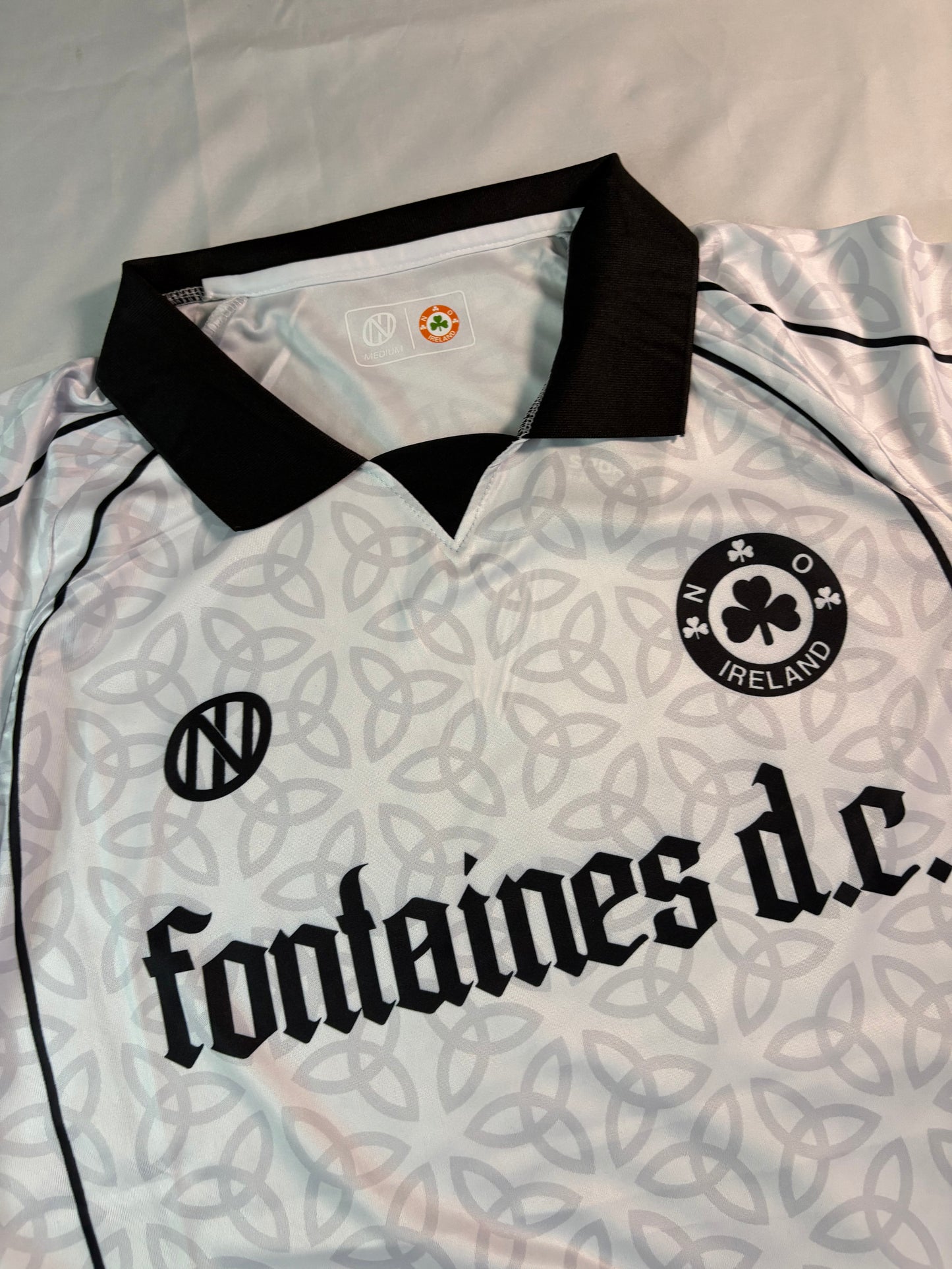 Fontaines DC white celtic knot jersey